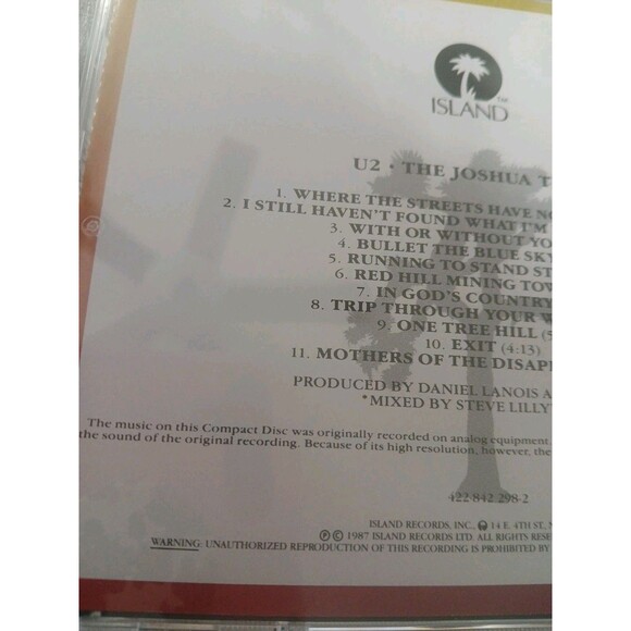 The Joshua Tree by U2 (CD, Mar-1987, Island (Label)) - Picture 3 of 6